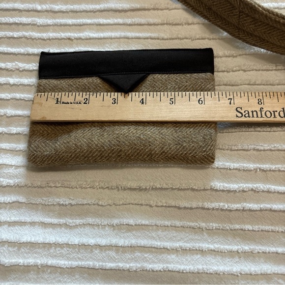 Tan Tweed Herringbone Bag/purse Envelope Fold With Matching Wallet NWOT‎ - Picture 14 of 16